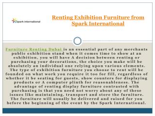Renting Exhibition Furniture from Spark International