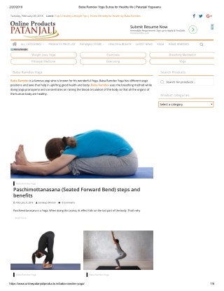 Baba Ramdev Yoga Sutras for Healthy life _ Patanjali Yogasana