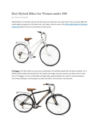 Best Hybrid Bikes for Women under 500