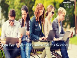 Tips for selecting business editing services