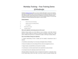 Workday Training - Online Certification Course