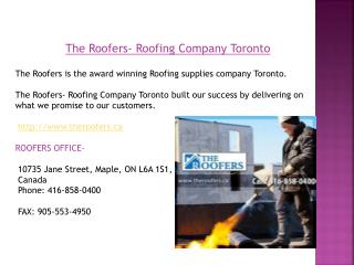 Roofing supplies Toronto