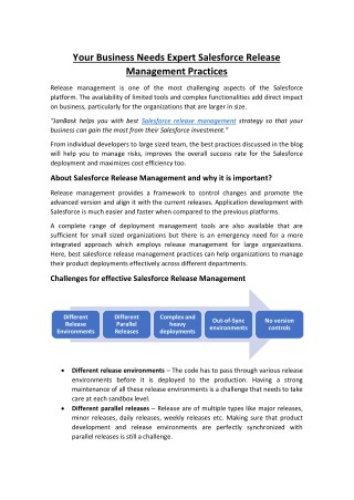 Your Business Needs Expert Salesforce Release Management Practices