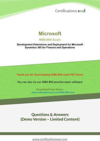 Microsoft MB6-894 Microsoft Dynamics Exam Dumps