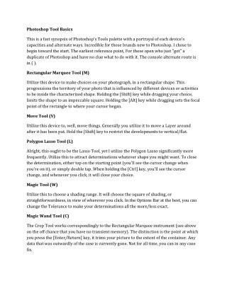 Photoshop Tool Basics & Its Uses
