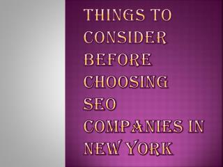 Best Tips While you are Choosing a SEO Company in New York