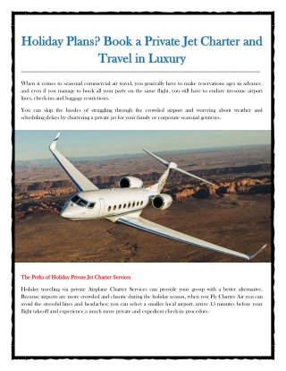 Flight Charter Services - Aero Jet Services