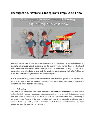 Facing Traffic Drop after Redesigning ?? Hereâ€™s How You can Solve this