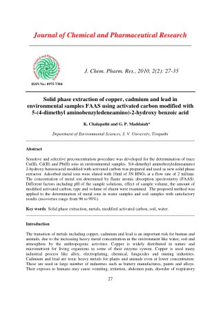 Solid phase extraction of copper, cadmium and lead in environmental samples FAAS using activated carbon modified with 5-