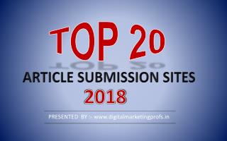 Top 20 Free High DA Article Submission Sites list 2018