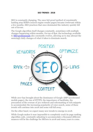 SEO TRENDS - 2018