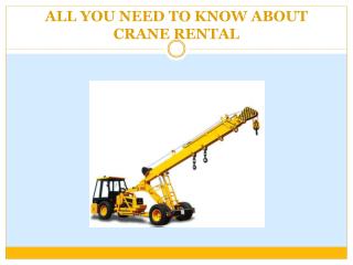 All You Need To Know About Crane Rental