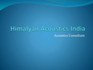 Acoustics Consultant
