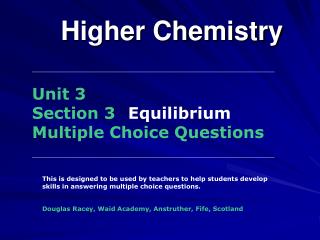 Higher Chemistry