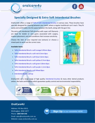 Specially Designed & Extra Soft Interdental Brushes