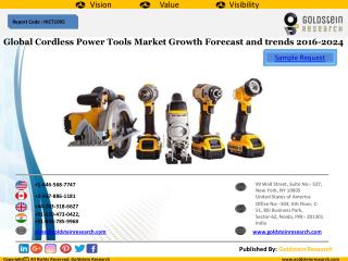 Global Cordless Power Tools Market Growth Forecast and trends 2016-2024