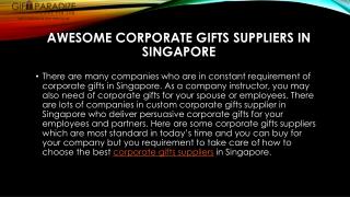 Awesome Corporate Gifts Suppliers in Singapore
