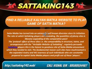 Worldâ€™s Best Satta Matka and Kalyan Matka Site