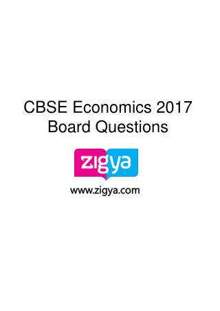 Download CBSE Economics Solved Board Paper