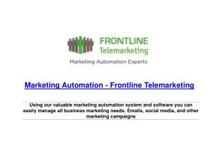 Marketing Automation - Frontline Telemarketing
