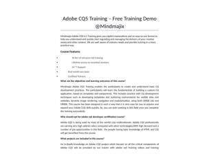 Adobe CQ5 Training - Online Certification Course
