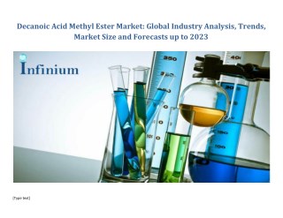 Decanoic Acid Methyl Ester Market: Global Industry Analysis, Trends, Market Size and Forecasts up to 2023