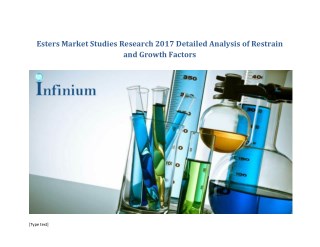 Esters Market : Future Demand, Market Analysis & Outlook to 2023