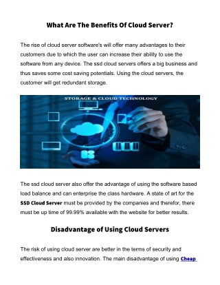 SSd Cloud Server