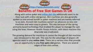 Benefits of Free Slot Games In UK