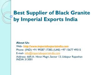 Best Supplier of Black Granite by Imperial Exports India