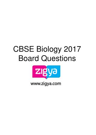 download CBSE Biology Solved Board Paper
