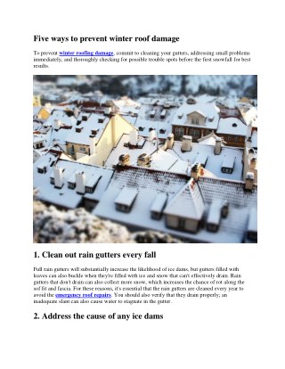 5 ways to prevent winter roof damage