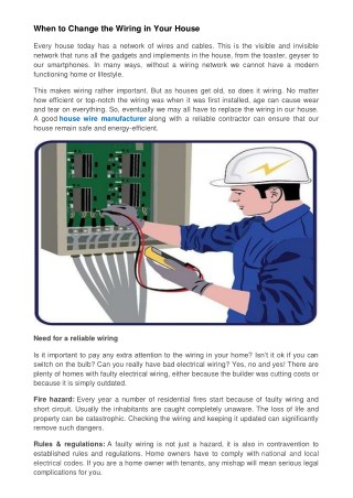 When to Change the Wiring in Your House