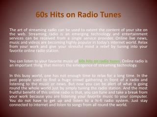 60s hits on radio tunes