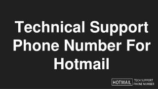 Technical Support Phone Number For Hotmail