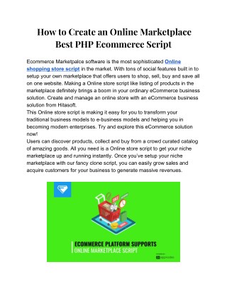 How to Create an Online Marketplace PHP Ecommerce Script