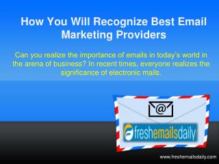 How You Will Recognize Best Email Marketing Providers