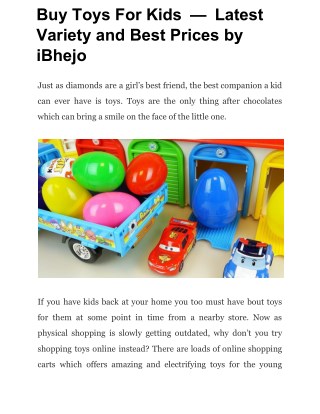 Buy Toys For Kidsâ€Šâ€”â€ŠLatest Variety and Best Prices by iBhejo