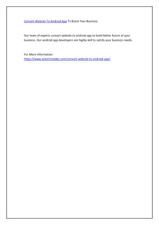 Convert Website To Android App To Boost Your Business