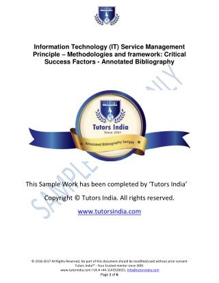 Management IT-Service-principles â€“Methodologies-and-framework