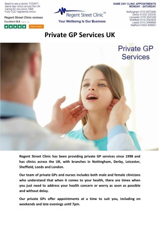 Private GP Services UK