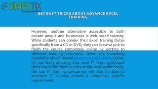 Get Easy Tricks About Advance Excel Training