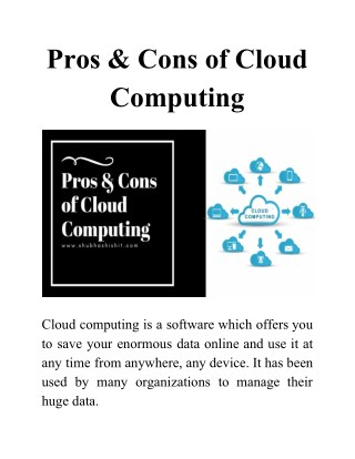 Pros & Cons of Cloud Computing