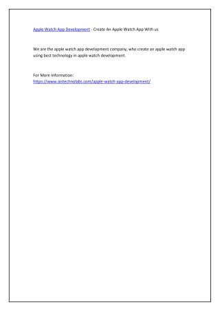 Apple Watch App Development - Create An Apple Watch App With us