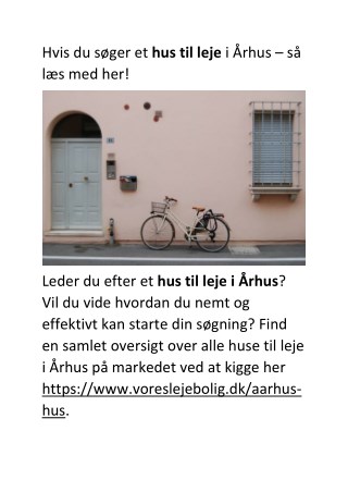 Hus til leje i Ã…rhus