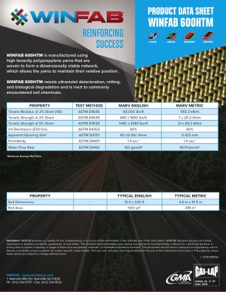 PRODUCT DATA SHEET WINFAB 600HTM