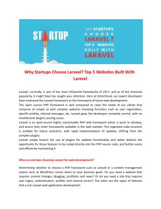 Why Startups Choose Laravel? Top 5 Websites Built With Laravel