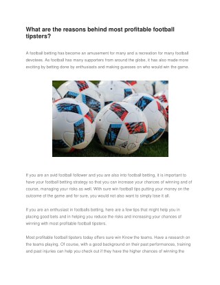 What are the reasons behind most profitable football