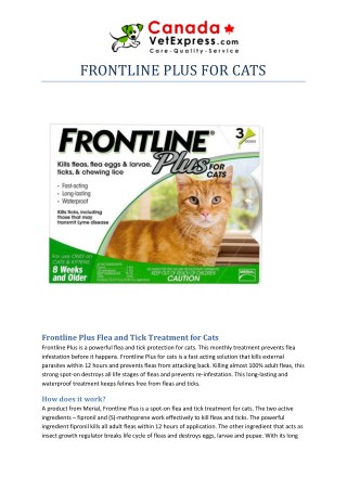 Frontline Plus for Cats