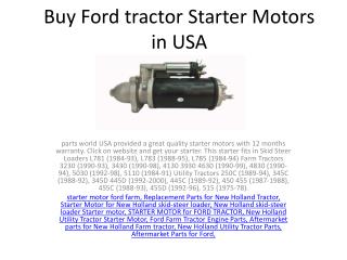 Buy Ford tractor Starter Motors in USA